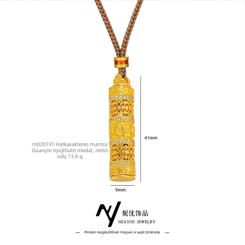 Bronz nyaklánc – Niyou Jewelry, geometriai design, elektroplakált bevonat, új kínai stílus (irodalmi retró)