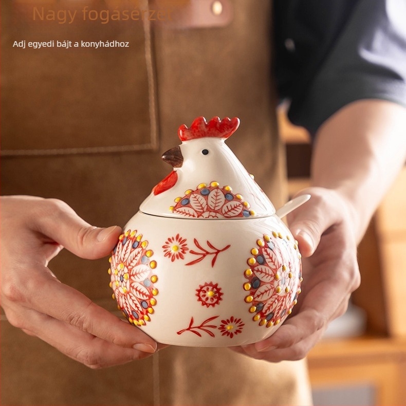 Porcelán fűszertartó folyékony fűszerekhez, aranyos rajzfilm stílus, 2024-ben bevezetve, minősített termék.