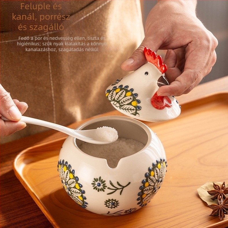Porcelán fűszertartó folyékony fűszerekhez, aranyos rajzfilm stílus, 2024-ben bevezetve, minősített termék.