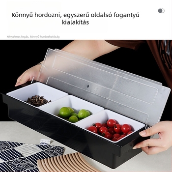 Műanyag tárolórekesz gyümölcsök és fűszerek számára, bárpulthoz, szilárd fűszerrekeszekkel, modern minimalista dizájn, kiváló minőség