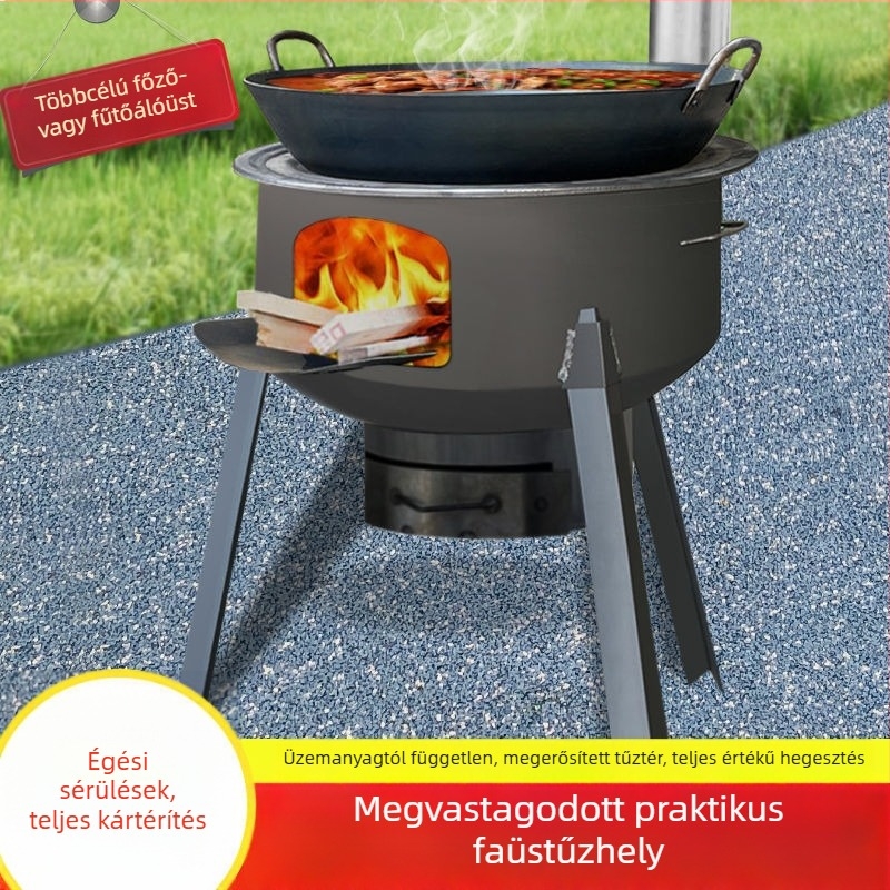 Mini fatüzelésű kályha, ultra vastag falakkal, hordozható, új modell a Powerful Factory-től