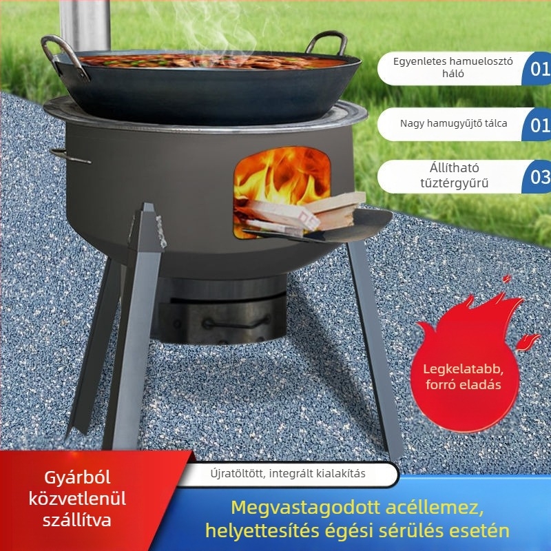 Mini fatüzelésű kályha, ultra vastag falakkal, hordozható, új modell a Powerful Factory-től