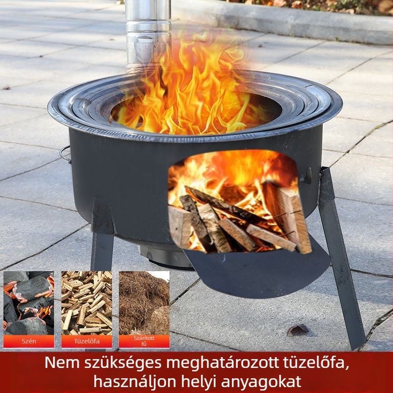 Mini fatüzelésű kályha, ultra vastag falakkal, hordozható, új modell a Powerful Factory-től