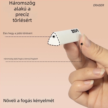 Háromszög alakú radír rajzhoz és vizsgákhoz, szöszmentes, rendkívül tiszta, Zhuoyi márka, modell ZY-3918, logónyomtatás elérhető, testreszabható