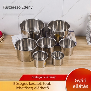Rozsdamentes acél fűszertartó fedővel – vastagfalú test, szilárd fűszerekhez, kereskedelmi kantinák számára