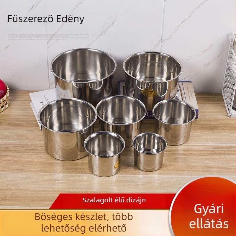 Rozsdamentes acél fűszertartó fedővel – vastagfalú test, szilárd fűszerekhez, kereskedelmi kantinák számára