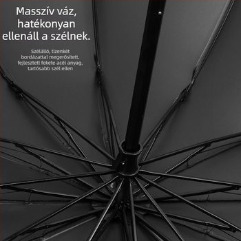 Kézi nyitású, összecsukható esernyő 12 acél bordával, UPF 40+ védelem, kettős használat napra és esőre, logó nyomtatás