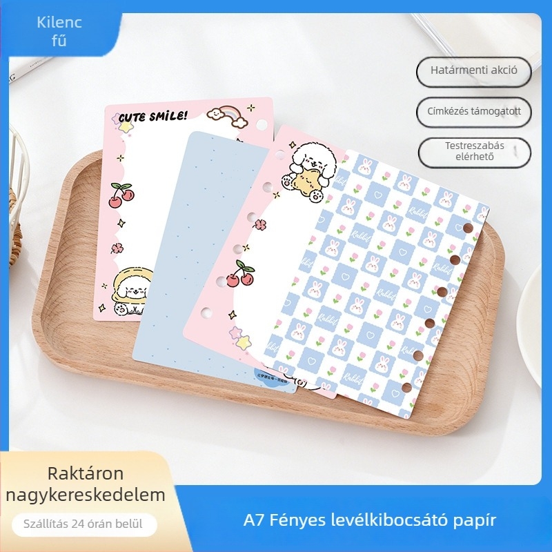 6 lyukú laza levél refill – 10 lap, belső oldal anyaga: release film + paper, modell 01, testreszabható