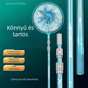 Teleszkópos szénszálas halászhálóbot