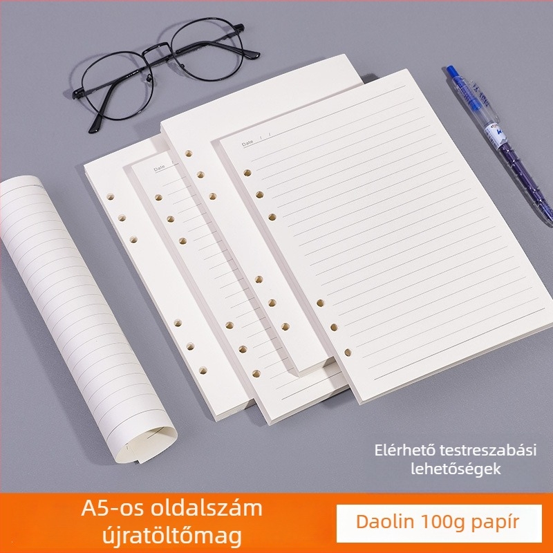 Cserélhető belső magú jegyzetfüzet, 6 lyuk, forest paper, 80 oldal, modell 120500, logó testreszabás