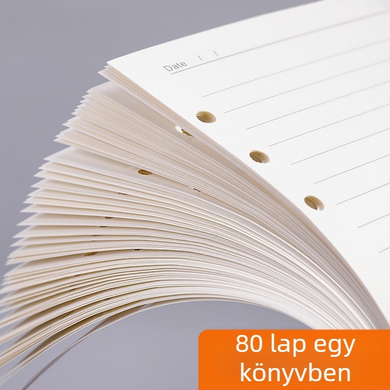 Cserélhető belső magú jegyzetfüzet, 6 lyuk, forest paper, 80 oldal, modell 120500, logó testreszabás