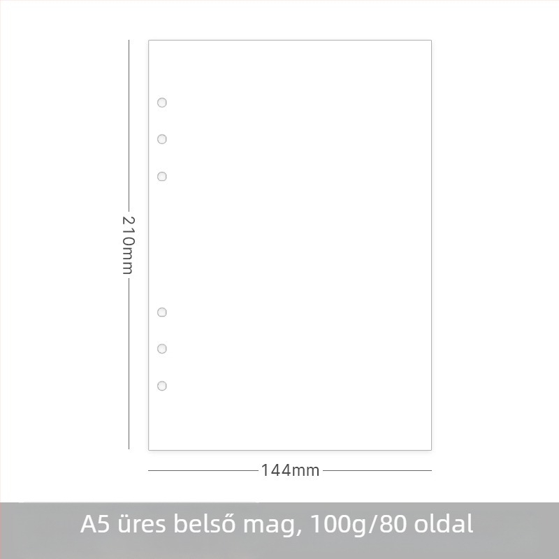Cserélhető belső magú jegyzetfüzet, 6 lyuk, forest paper, 80 oldal, modell 120500, logó testreszabás