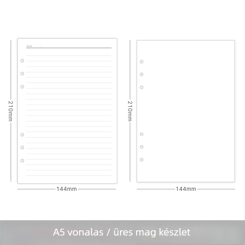 Cserélhető belső magú jegyzetfüzet, 6 lyuk, forest paper, 80 oldal, modell 120500, logó testreszabás