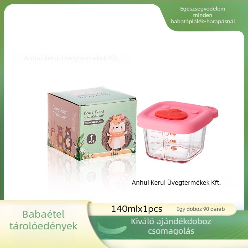 Baba üvegből készült etetőtál — aranyos stílus, könnyed luxus retro (Anyag: Üveg; Korhatár: 3 hónap felett; Dobozonként: 90 darab)