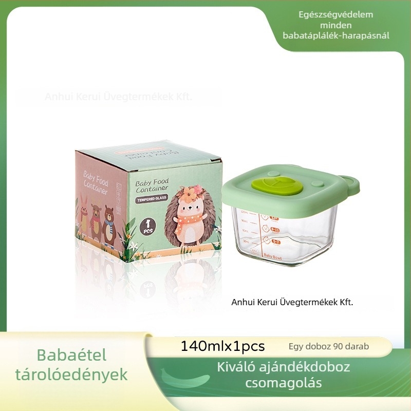 Baba üvegből készült etetőtál — aranyos stílus, könnyed luxus retro (Anyag: Üveg; Korhatár: 3 hónap felett; Dobozonként: 90 darab)