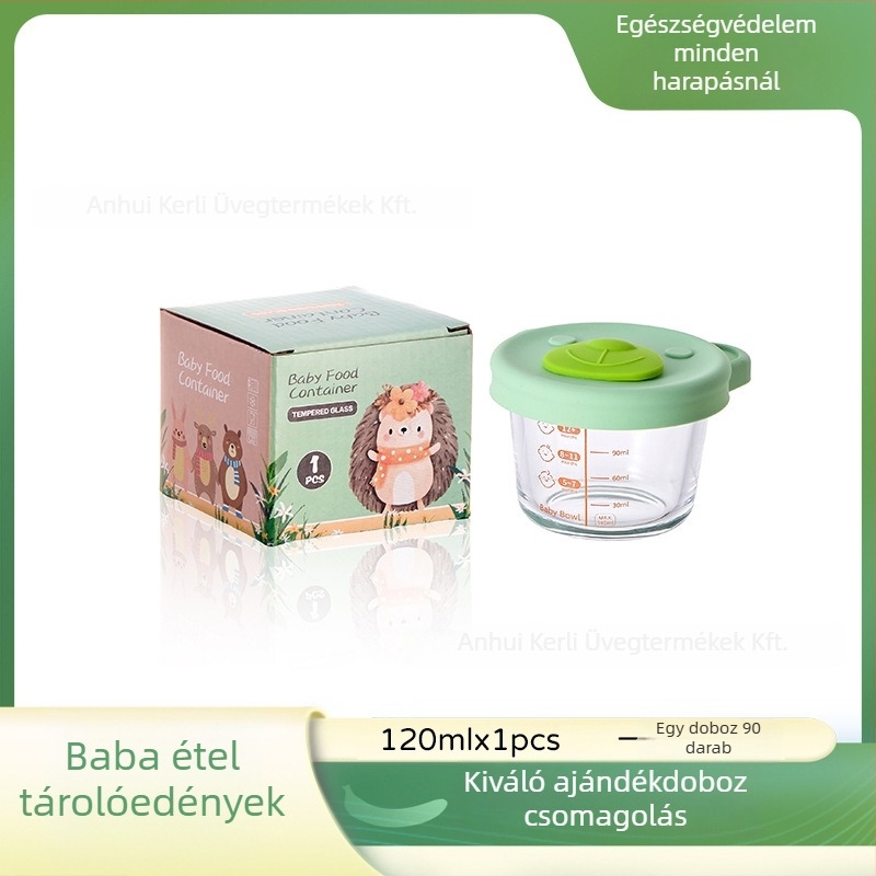 Baba üvegből készült etetőtál — aranyos stílus, könnyed luxus retro (Anyag: Üveg; Korhatár: 3 hónap felett; Dobozonként: 90 darab)