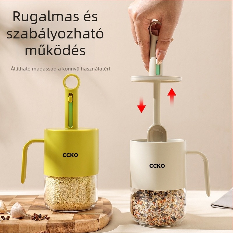 CCKO kerámia fűszertartó palack kanállal és tárolóval, szivárgásmentes kivitel