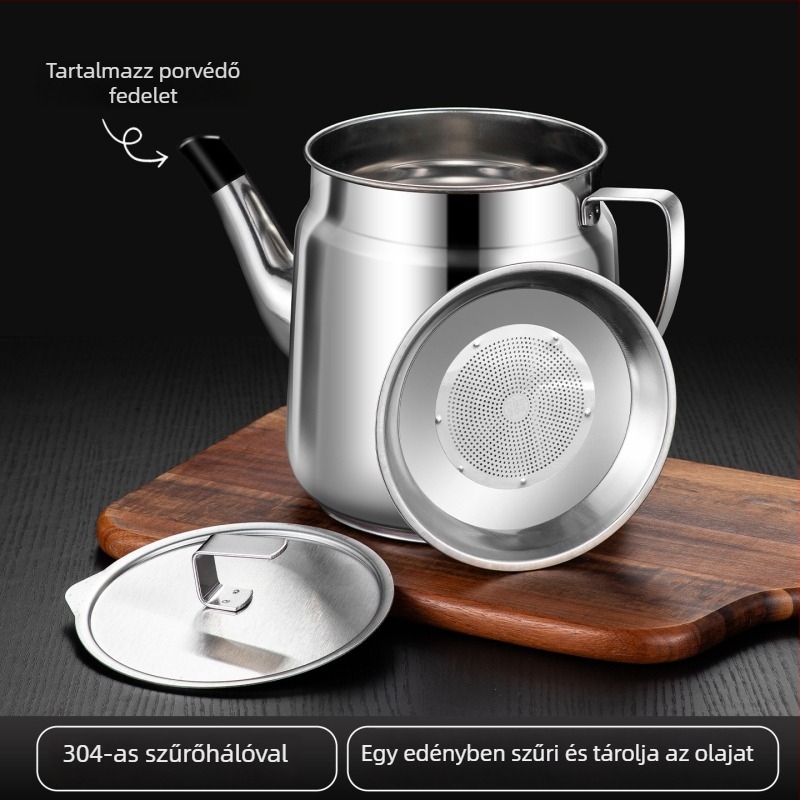Juxinda Rozsdamentes acél olajszűrő tartály, konyhai olajszűrés, modern minimalista stílus