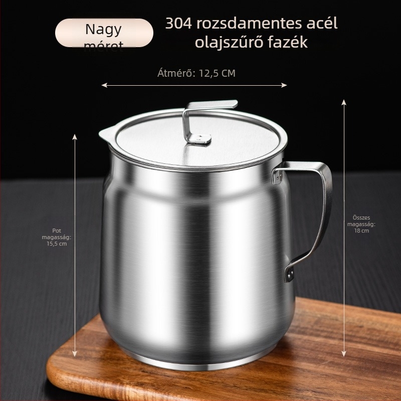 Juxinda Rozsdamentes acél olajszűrő tartály, konyhai olajszűrés, modern minimalista stílus