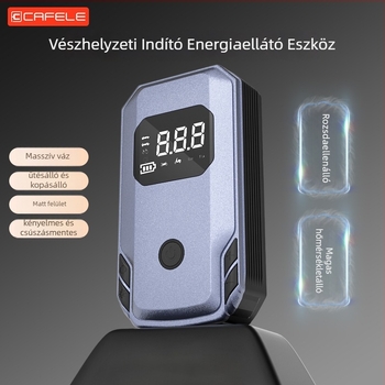 Kafeila 008 Sürgősségi autó töltőenergia és hordozható többfunkciós levegőpumpa autók és motorkerékpárok számára, újratölthető, 12V, 150W, egyhengeres, 40 L/perc