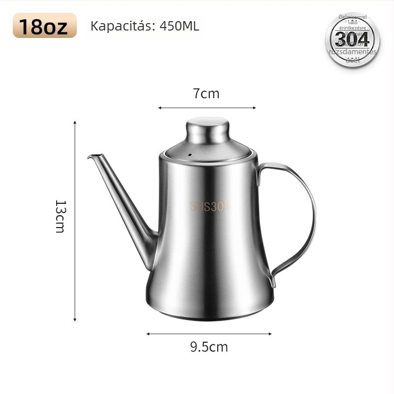 304 rozsdamentes acél olajtartó edény, konyhai használatra, Shengning márka, rozsdamentes acél fogantyúval, származás Chaozhou