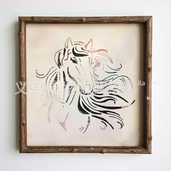 DIY festmény sablon galoppozó ló motívummal, PET anyag, fal grafitohoz