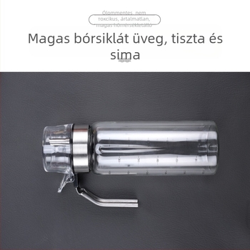 Üvegből készült olajtartó palack nyomófedéllel, modern minimalista dizájn, alapfunkció