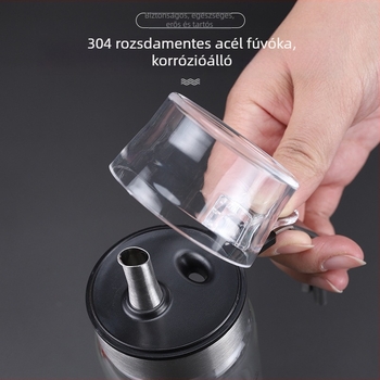 Üvegből készült olajtartó palack nyomófedéllel, modern minimalista dizájn, alapfunkció