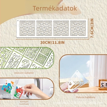 PET falikép sablon mandala geometriai virágmintával, DIY permetezéses festéshez és falburkolathoz