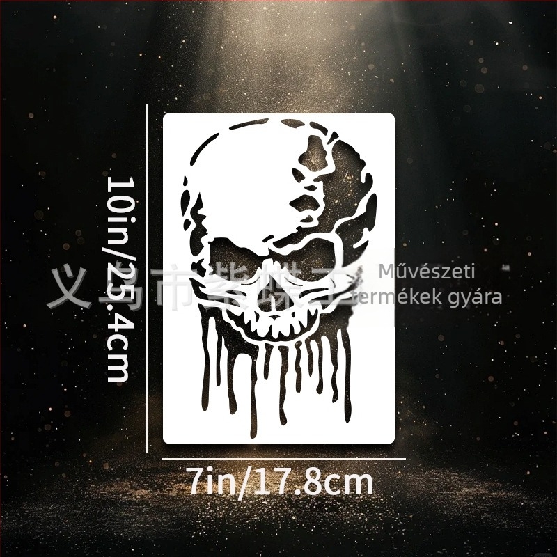 Koponya DIY festő sablon, PET anyag, Purple Butterfly márka, IP engedély nélkül