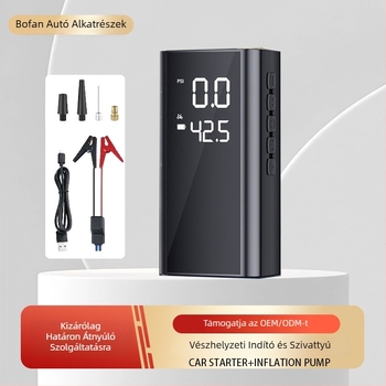 Autóvészhelyzeti indítóenergia-forrás és pumpa – mindent egyben, 14.8V, 120W, egyhengeres, digitális kijelző, világítás