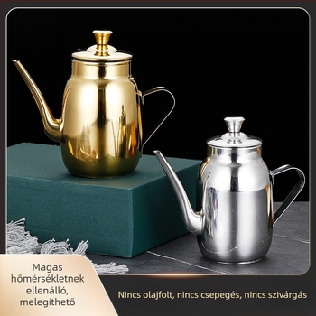 Konyhai rozsdamentes acél olajtartó üveg, nyomtatott logóval, modern minimalista design