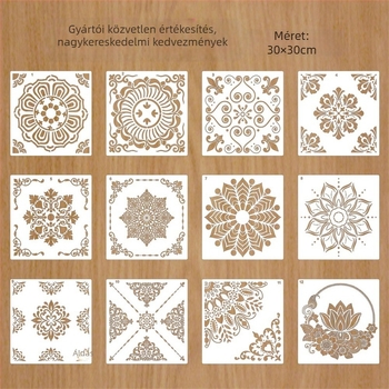 Goshen Painted PET mandala festő sablon DIY falidekorációhoz – üreges sablon