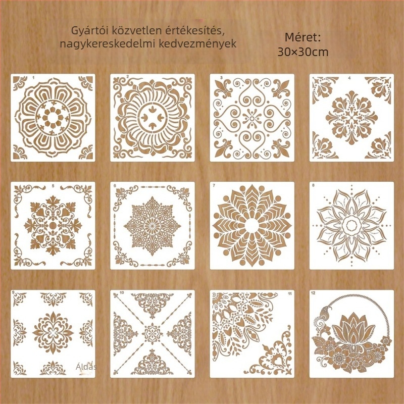 Goshen Painted PET mandala festő sablon DIY falidekorációhoz – üreges sablon