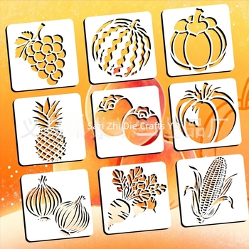 Gyerekeknek DIY kivágásos rajz sablon gyümölcsmintákkal (dinnye és alma) — Anyag PET; Márka Yiwu Purple Butterfly; Import: Nem; Szerzői jogok: Nincs engedélyezve