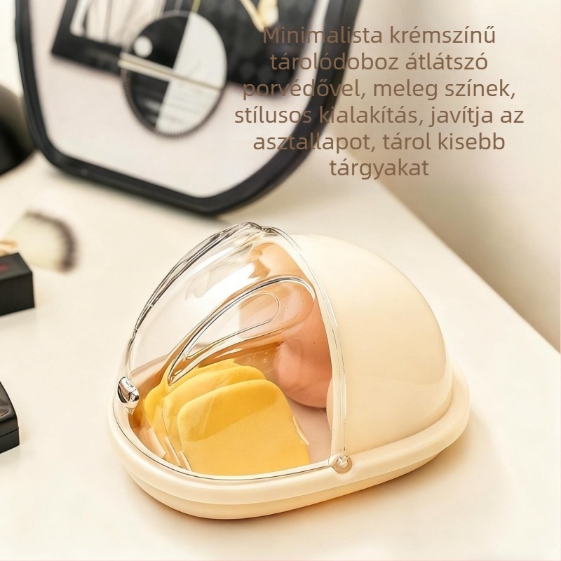 Kozmetikai tároló doboz arcápolási termékekhez, minimalist sminkasztal rendező, porálló kollégiumi asztalhoz