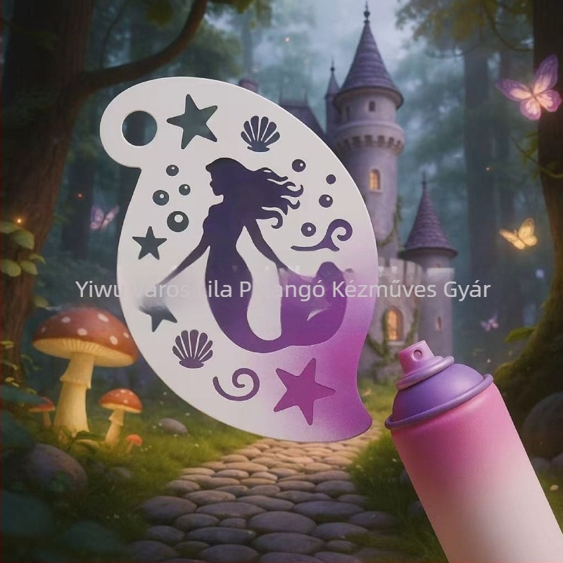 Gyerekeknek szóló rajz sablon és stencil, PET anyag, SJX-174 modell, DIY festéshez, Purple Butterfly
