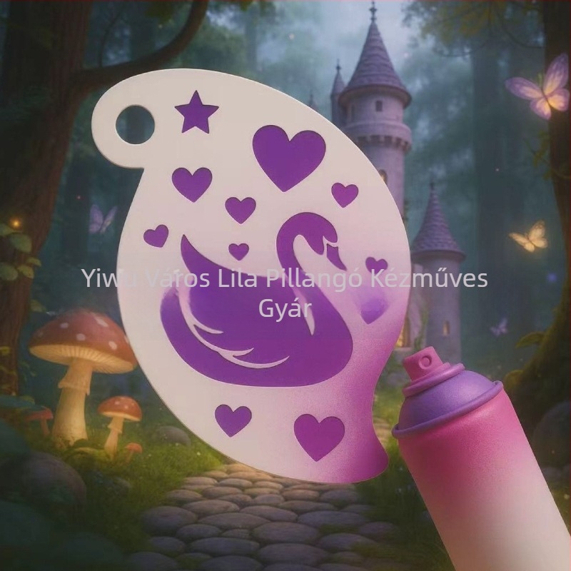 Gyerekeknek szóló rajz sablon és stencil, PET anyag, SJX-174 modell, DIY festéshez, Purple Butterfly