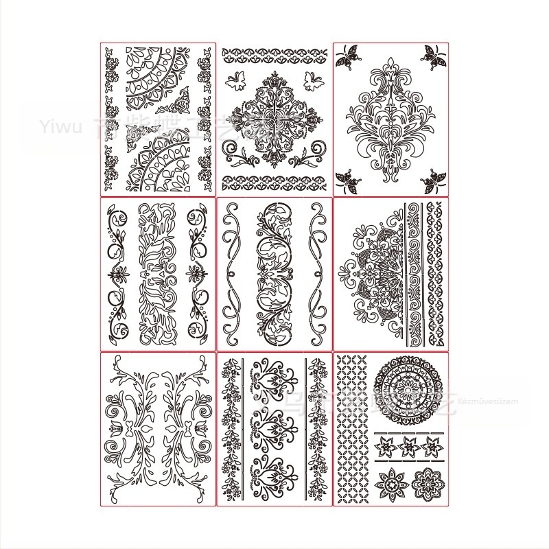 PET Mandala Kivágott Festési Sablon DIY Fal Dekorációhoz — Anyag: PET; Importált: Nem; IP Engedély: Nem