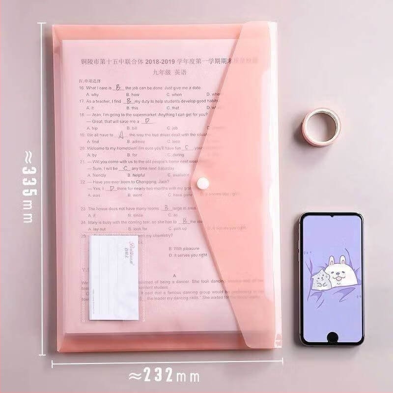 Dokumentumtartó mappa kapcsos záródással, átlátszó PP anyagból, nagy kapacitású