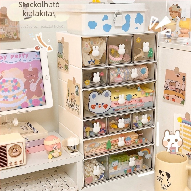 SNH-0039 asztali tároló doboz, műanyag, 1 L kapacitás, stackable