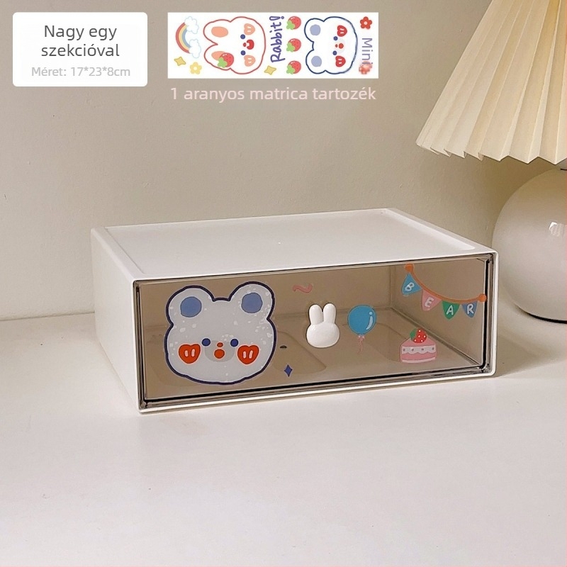 SNH-0039 asztali tároló doboz, műanyag, 1 L kapacitás, stackable