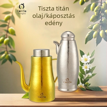 Titán olaj- és ecetkanna, modern minimális dizájn, öntési funkció, kompatibilis a saját olajecsetével