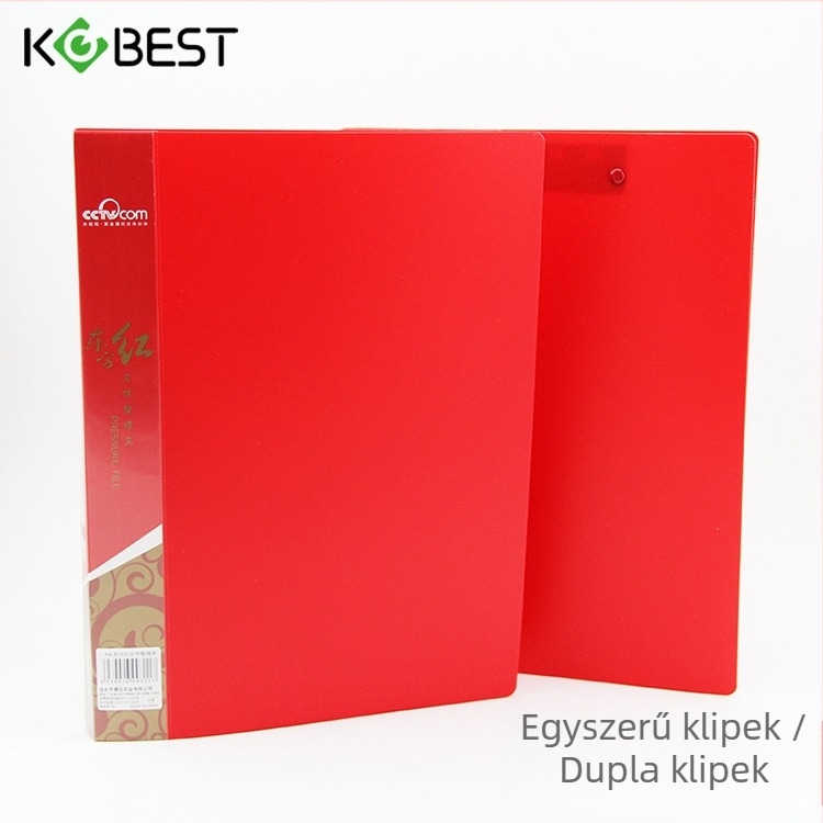 Kang Bai B3801/B3811 dokumentumtartó egy- és dupla klipszzel, PP anyagú, logó nyomtatva, testreszabható feldolgozás