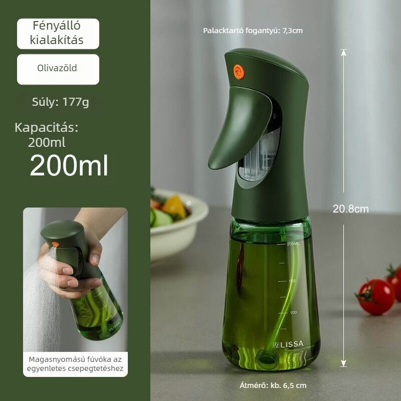 Lissa üveg olívaolaj permetező – konyhai olajspray légkeveréses sütőhöz