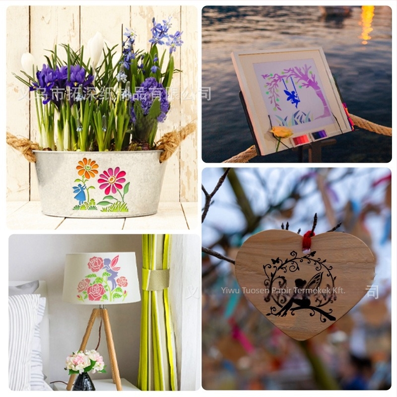 DIY fali művészeti sablon – Elf/tündér dizájn, PET anyag, Deepen márka
