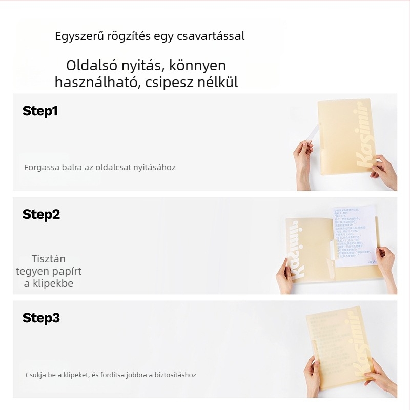 Akril rotációs mappa vizsgalapok tárolására átlátszó betétekkel