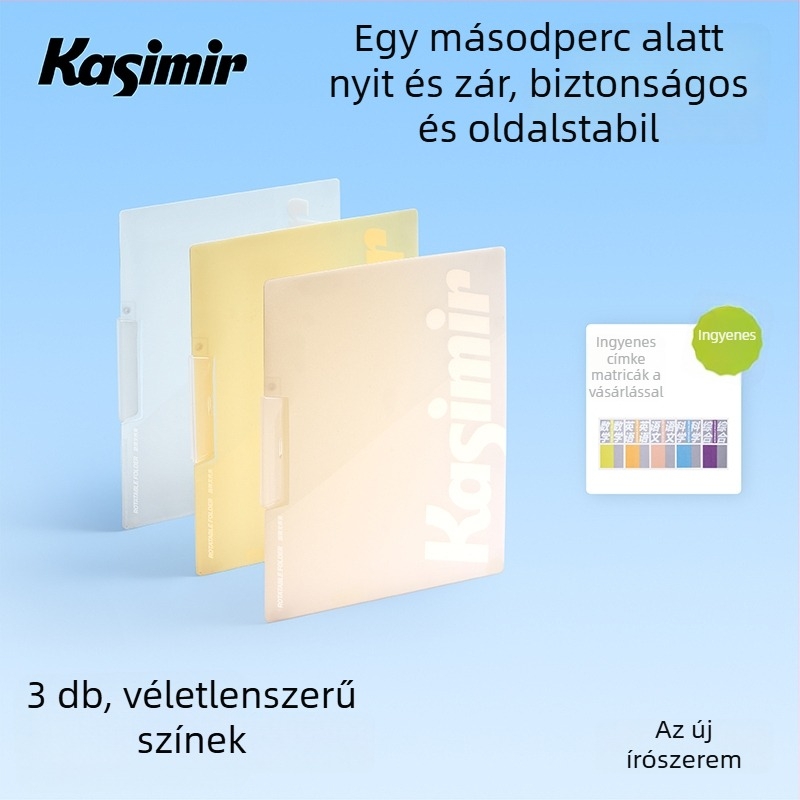 Akril rotációs mappa vizsgalapok tárolására átlátszó betétekkel