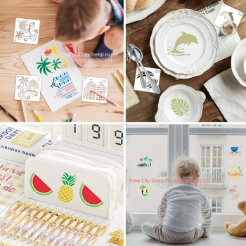 Deepen PET festő sablon – tengerparti téma, tengeri csillag és szörf motívummal; IP licenc nélküli; nem importált