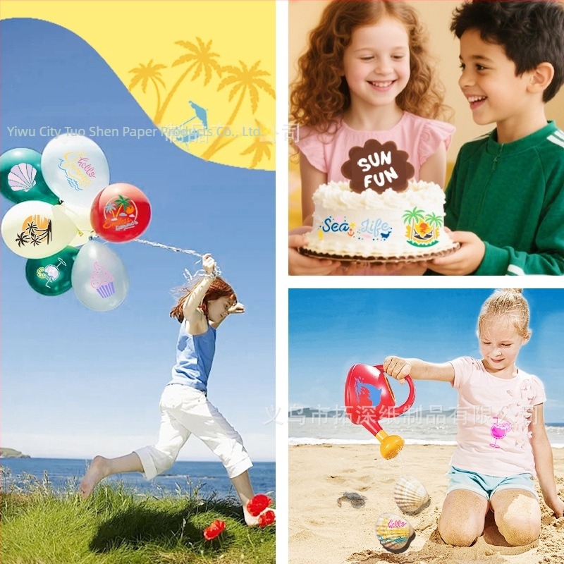 Deepen PET festő sablon – tengerparti téma, tengeri csillag és szörf motívummal; IP licenc nélküli; nem importált